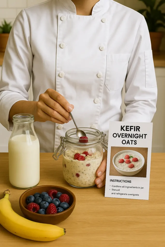 Natalia Smith making kefir
