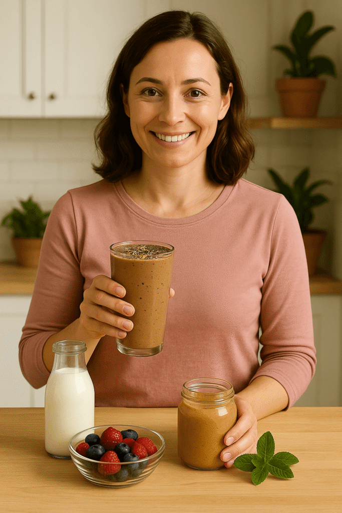 Chocolate peanut butter kefir smoothie