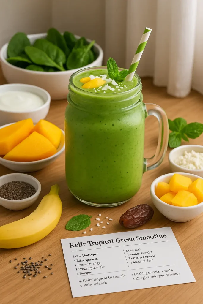 Kefir Tropical Green Smoothie Recipe