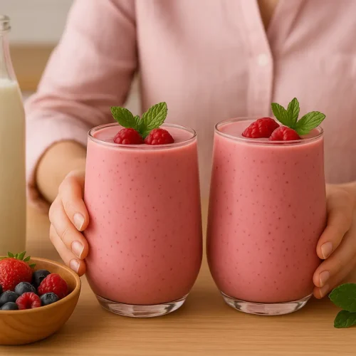 Raspberry Mint Kefir Smoothie