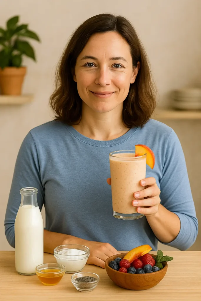 Peach Ginger Kefir Smoothie By Natlaia Smith