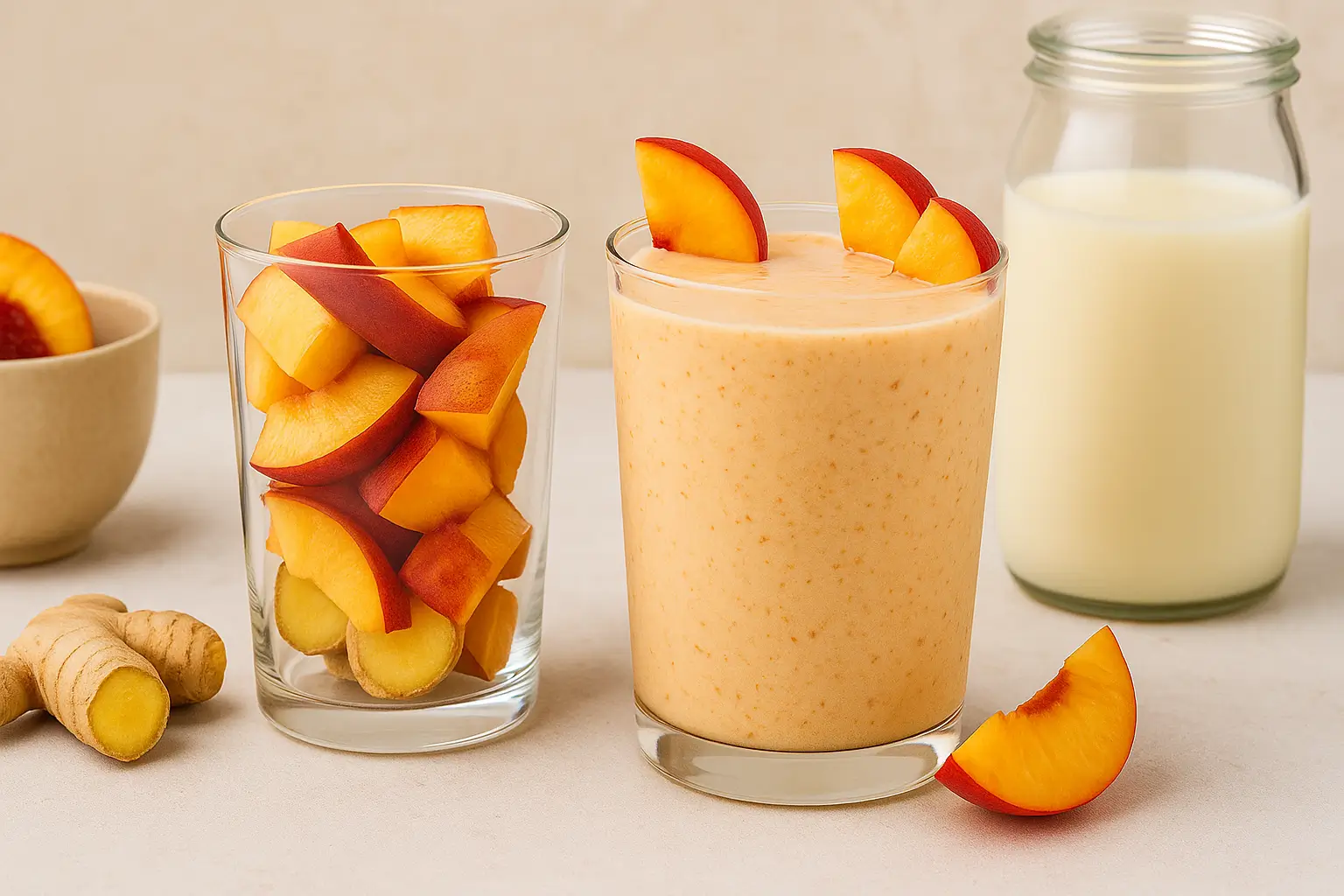 Peach Ginger Kefir Smoothie