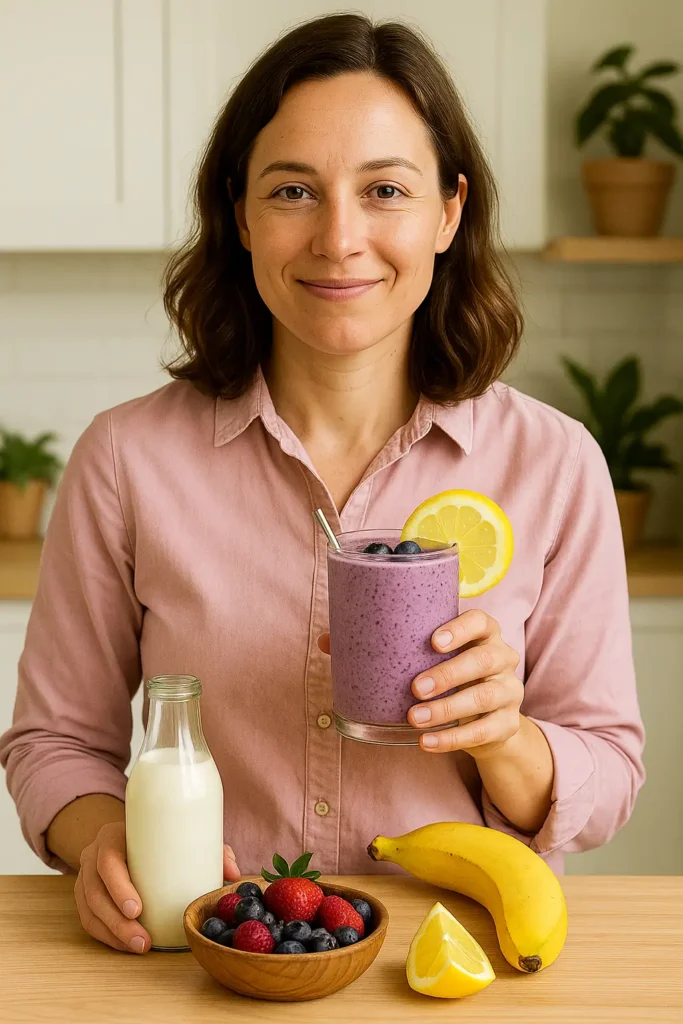 Blueberry Lemon Kefir Smoothie By Natalia Smith
