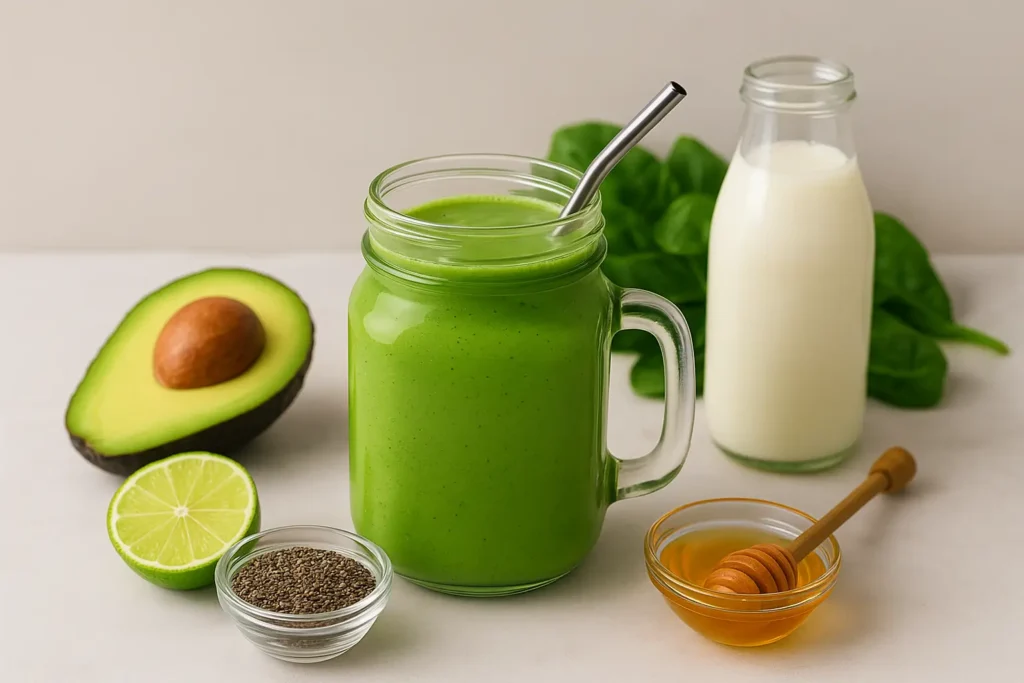 Avocado Spinach Lime Kefir Smoothie