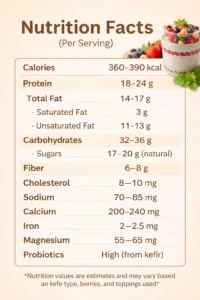 Nutrition Facts Kefir Yogurt Parfait
