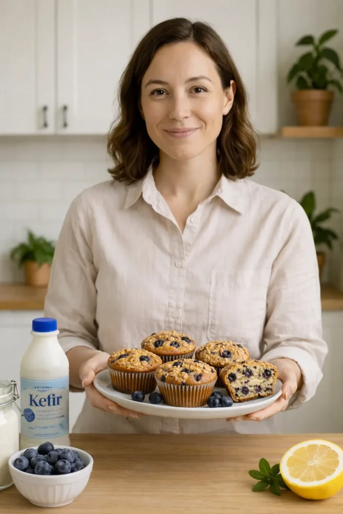Blueberry kefir muffins by Natalia smith