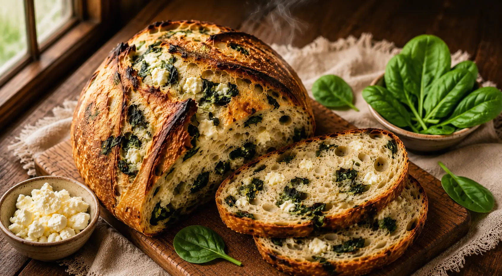 feta-spinach-kefir-sourdough-bread