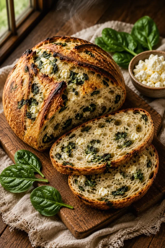 feta-spinach-sourdough