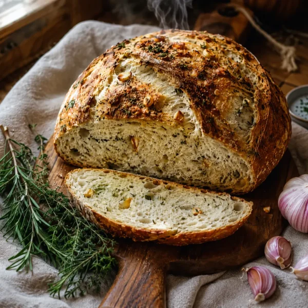 garlic-herb-kefir-sourdough-bread